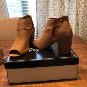 Camel Peep Toe Booties